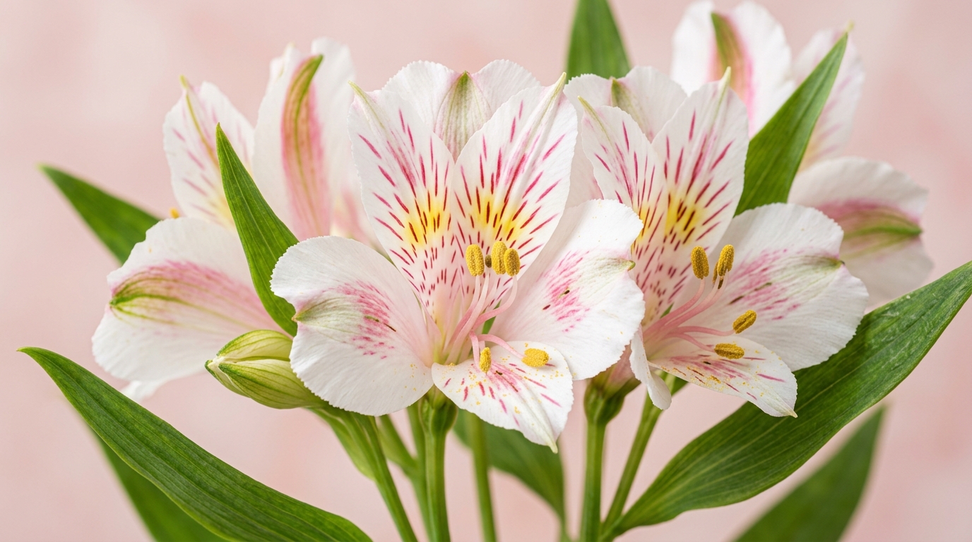 Alstroemeria Lilies Botanical Close-up