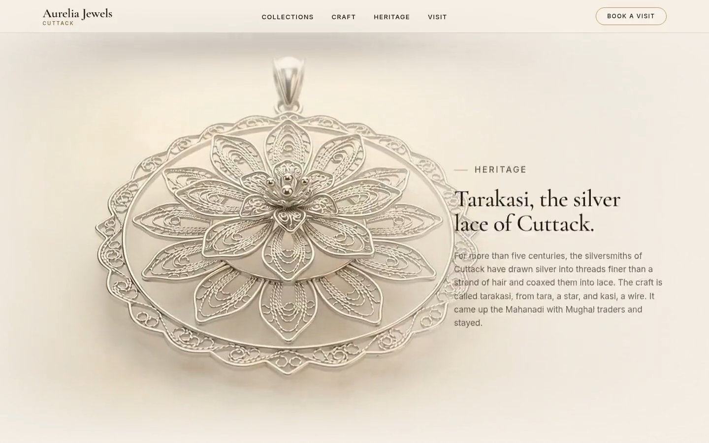 Cuttack Tarakasi Silver Lace Medallion